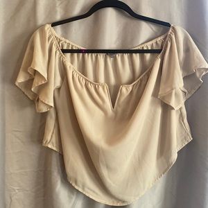 Cream off the shoulder cropped blouse